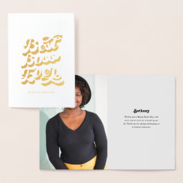 Best Boss je Custom Foto Gold Folienkarte