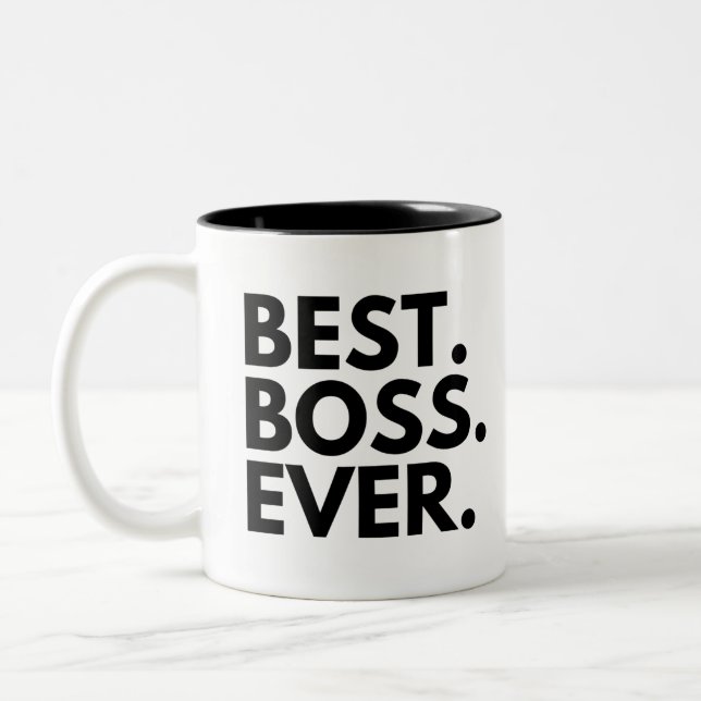 BEST BOSS JE Personalisiert Zweifarbige Tasse (Links)