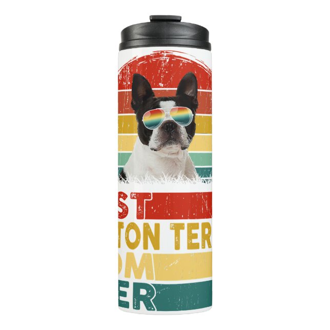 Best Boston Terrier Mama je Retro Boston Terrier Thermosbecher (Vorderseite)