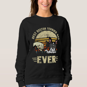 Best Boston Terrier Vater Ever Sunset Retro Father Sweatshirt