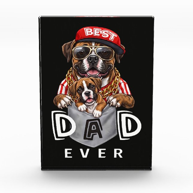 Best Boxer Dad Ever Fotoblock (Vorderseite)