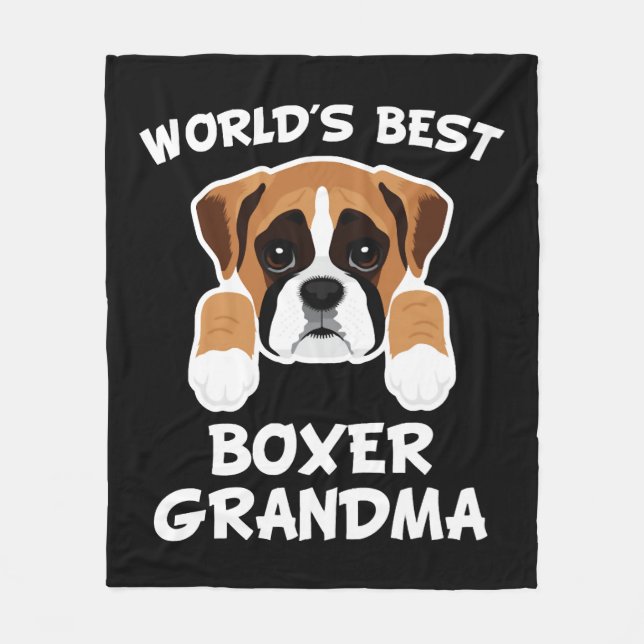 Best Boxer Oma Dog Granddog Fleecedecke (Vorderseite)