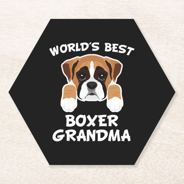 Best Boxer Oma Dog Granddog Untersetzer (Vorderseite)