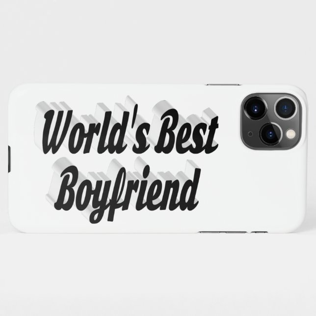 Best Boyfriend Black 3D Text iPhone Hülle (Rückseite (Horizontal))