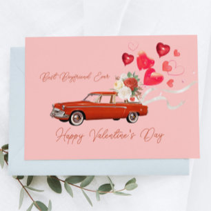 BEST BOYFRIEND PRO VINTAGE CAR VALENTINE KARTE