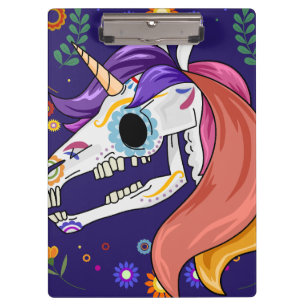 Best Boys' Einzigartiges Einhorn Skeleton School A Klemmbrett