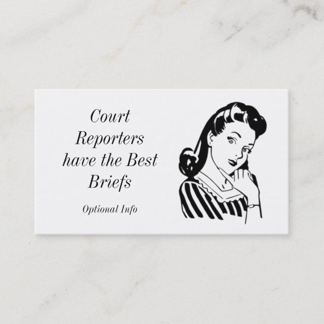 Best Briefings Court Reporter Business Cards Visitenkarte (Vorderseite)
