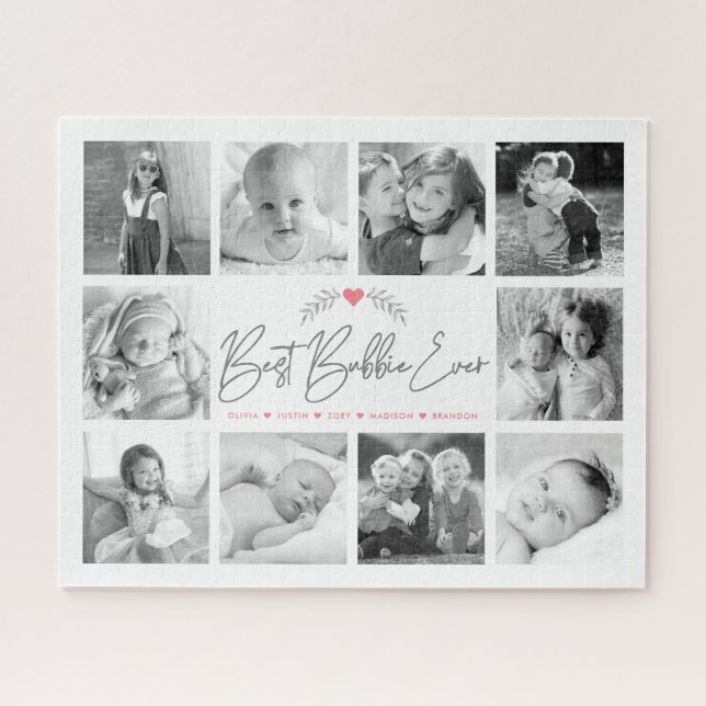 Best Bubbie je Script 10 Foto Collage Modern Puzzle (Horizontal)