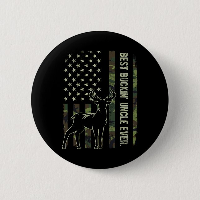 Best Buckin' Onkel je Camouflage American Flag Dee Button (Vorderseite)