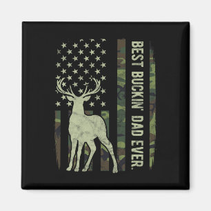 Best Buckin Vater Camouflage American Flag Deer Hu Magnet