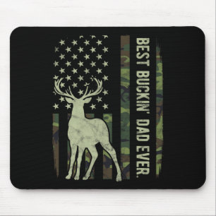 Best Buckin Vater Camouflage American Flag Deer Hu Mousepad
