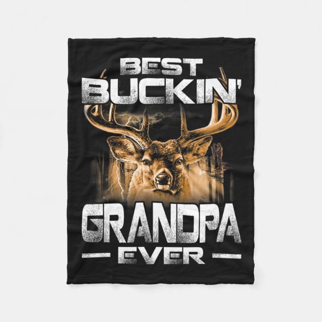Best Buckin'Opa Ever Shirt Hirschjagd Bucki Fleecedecke (Vorderseite)