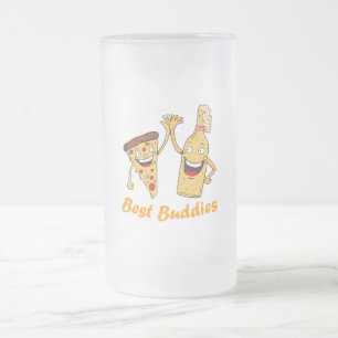 Best Buddies Pizza and Beer Mattglas Bierglas