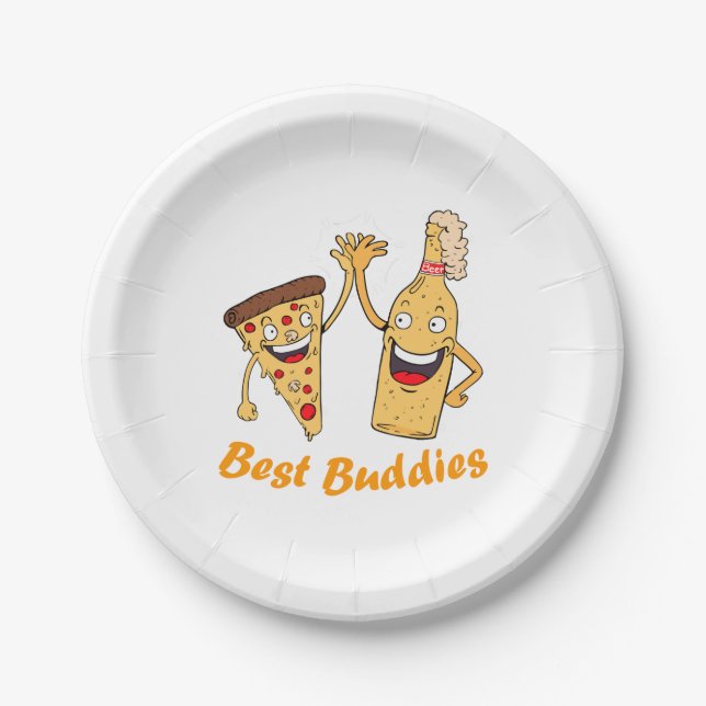 Best Buddies Pizza and Beer Pappteller (Vorderseite)