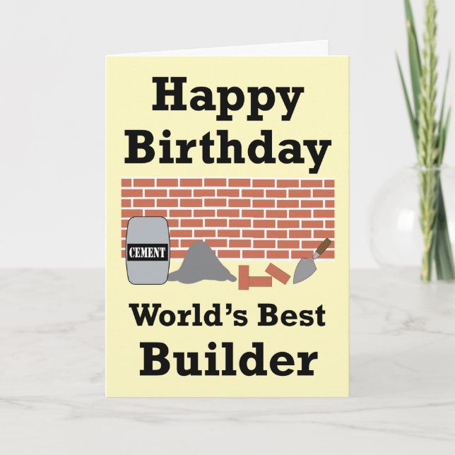 Best Builder Happy Birthday Card Karte (Vorderseite)