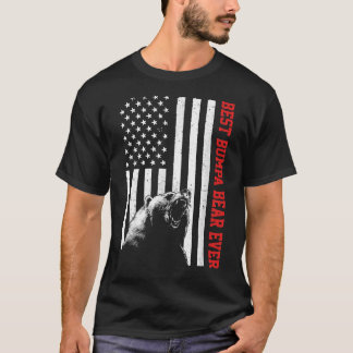 Best Bumpa Bear je USA American Flag Father's Da T-Shirt