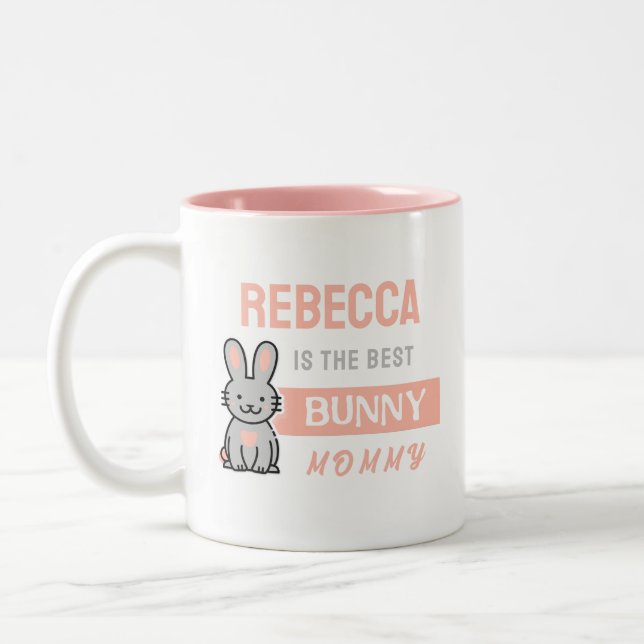 Best Bunny Mommy mit Name Coffee Tasse (Links)