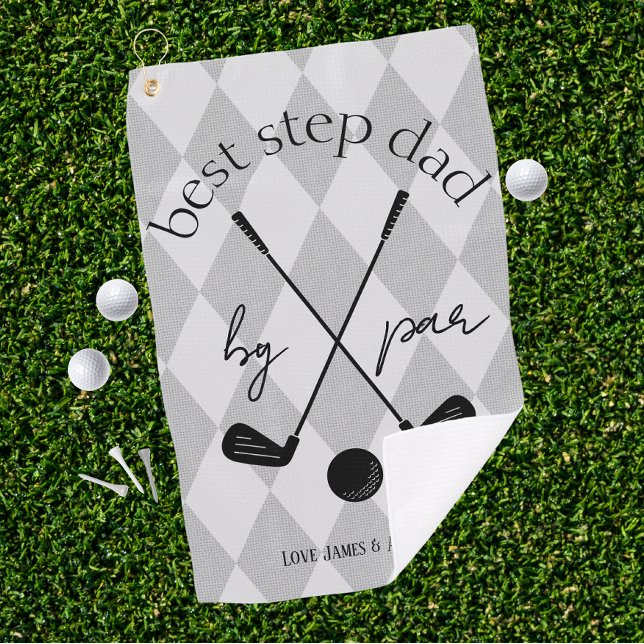 Best by Par Geschenk für Vater, Opa Step Vater Golfhandtuch (Gift Golf Towel for the tee-rrific best by par Dad, Grandpa, Uncle, Step Dad or any golf lover!)