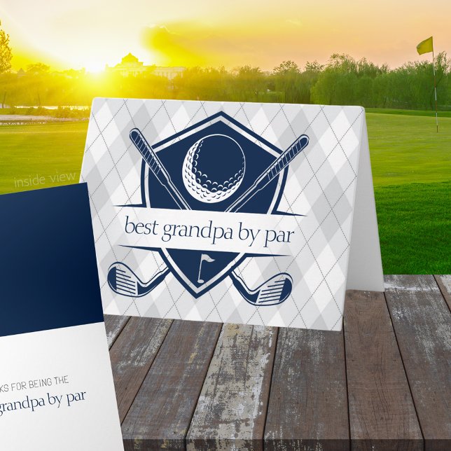 Best by Par Personalisiert Navy Golf Folding Gesch Karte (Golf Best by Par Best in the Game Folding Gift Greeting Card for Him or Her)