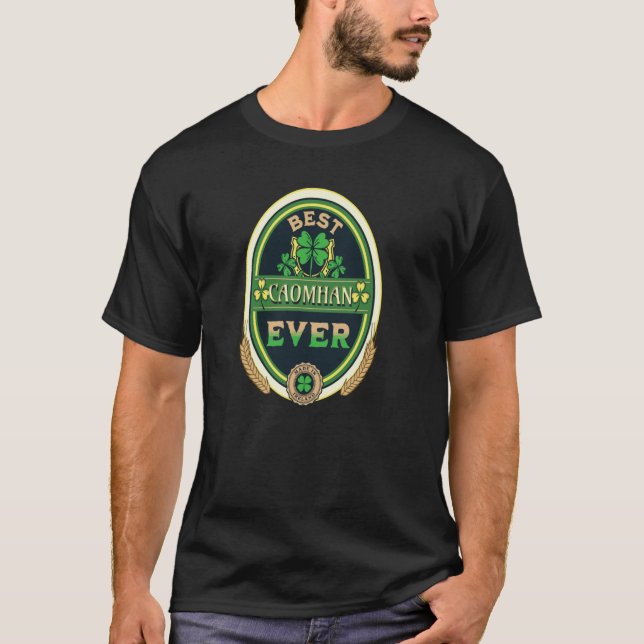 Best Caomhan je Persönlicher Name Irish Retro Beer T-Shirt (Vorderseite)