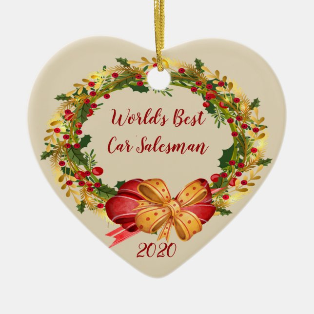 Best Car Salesman Antiquitäten Weihnachten Keramik Ornament (Vorne)