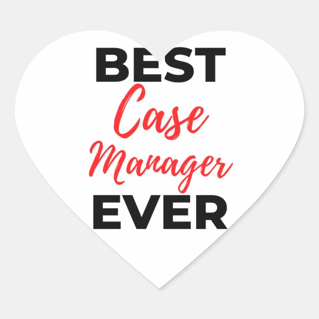Best Case Manager Ever 2 Herz-Aufkleber (Vorderseite)