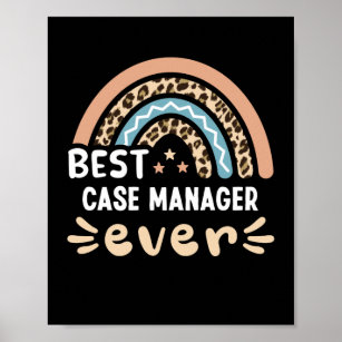 Best Case Manager jemals Leopard Rainbow Gift Mama Poster