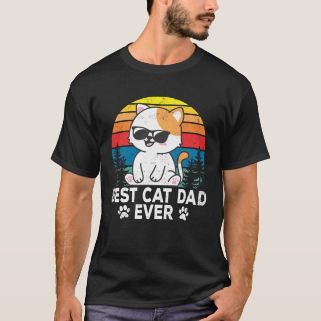 Best Cat Dad Cute Cats Owner Pet Animals  Graphic T-Shirt (Vorderseite)
