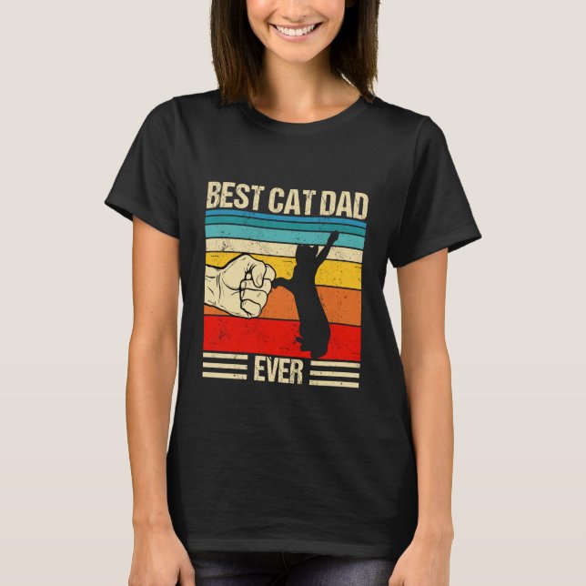 Best Cat Dad Ever Cat Dad Father's Day  1 T-Shirt (Vorderseite)
