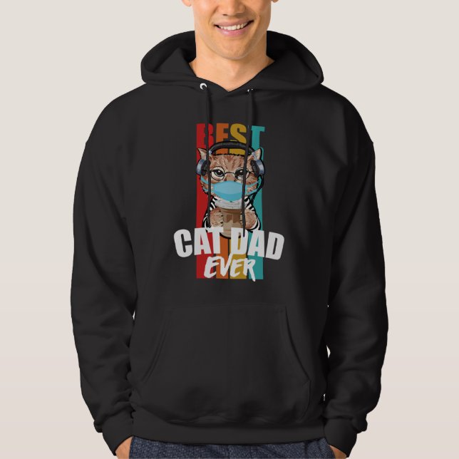 Best Cat Dad Ever  Cat Daddy Father s Day Outfit 2 Hoodie (Vorderseite)