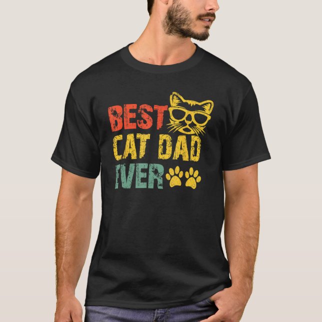 Best Cat Dad Ever  Cat Daddy Fathers Day 2023 1 T-Shirt (Vorderseite)
