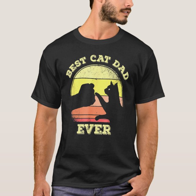 Best Cat Dad Ever Cute Cat  5 T-Shirt (Vorderseite)