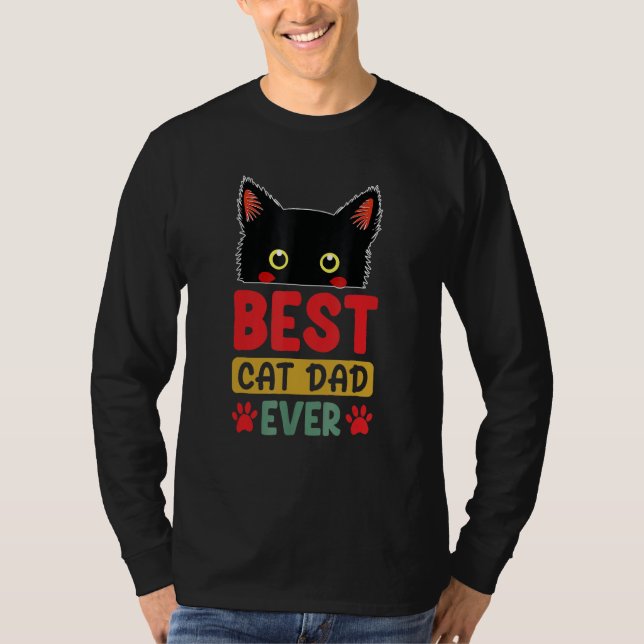 Best Cat Dad Ever  Cute Cat Daddy Fathers Day 2023 T-Shirt (Vorderseite)