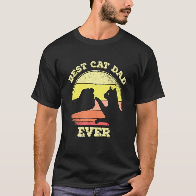 Best Cat Dad Ever Cute Cat Lover T-Shirt (Vorderseite)