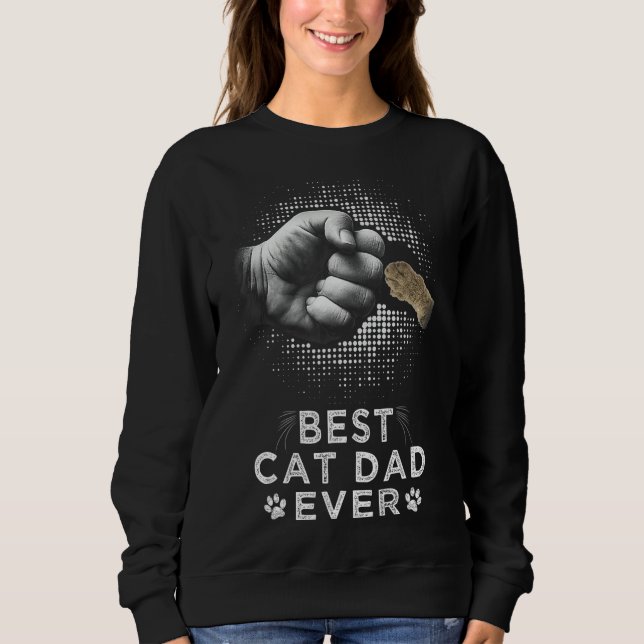 Best Cat Dad Ever Father & Kitten Paw Fist Bump Ca Sweatshirt (Vorderseite)