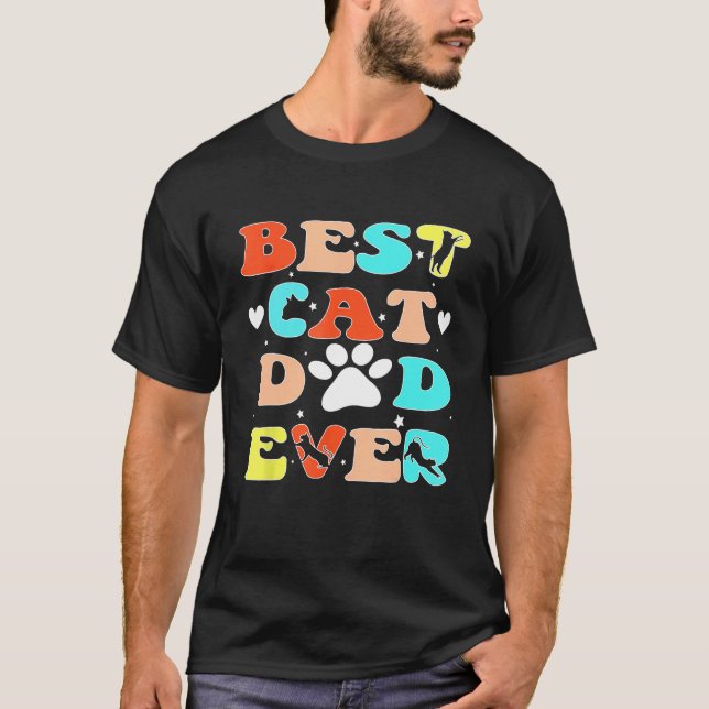 Best Cat Dad Ever Happy Father Day 2023 Patte de c T-Shirt (Vorderseite)