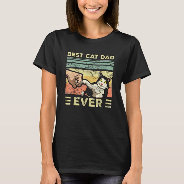 Best Cat Dad Ever Kitten Enthusiast Feline  Father T-Shirt (Vorderseite)