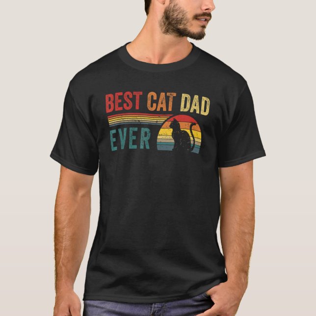 Best Cat Dad Ever Papa Daddy Cat Lover Father's Da T-Shirt (Vorderseite)
