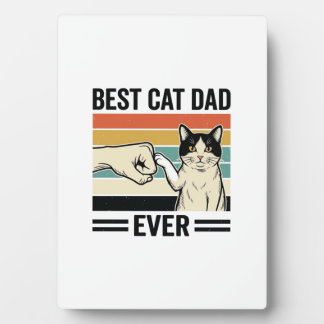 Best Cat Dad Ever Retro Cat Fist Bump Shirt_1 Fotoplatte