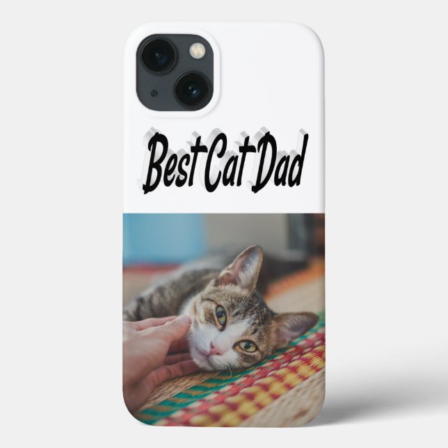 Best Cat Dad Photo Black text  Case-Mate iPhone Hülle (Rückseite)
