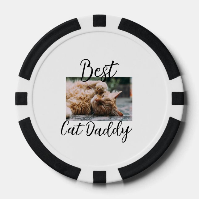 Best cat Daddy parents pet photo dad mom simple  Pokerchips (Vorderseite)