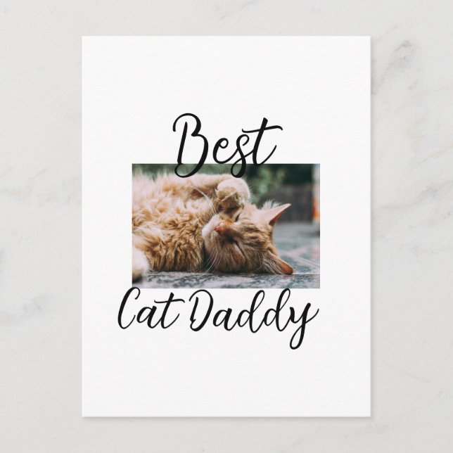 Best cat Daddy parents pet photo dad mom simple  Postkarte (Vorderseite)