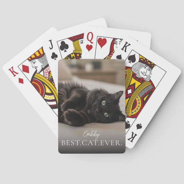 Best Cat Ever Your Pet Name And Photo  Spielkarten (Rückseite)
