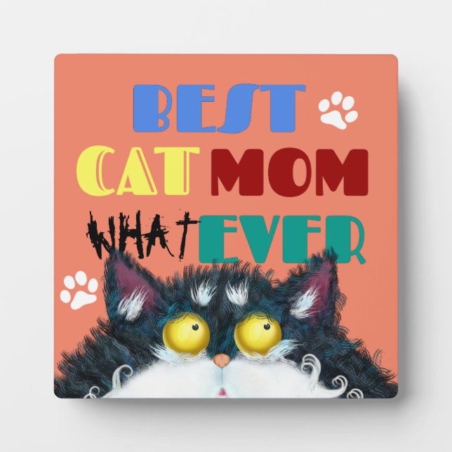 Best Cat Mama Ever grumpy Cat lustigen Cartoon Fotoplatte (Vorderseite)