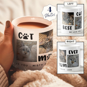 BEST CAT-MAMA JE Foto Collage Personalisiert Kaffeetasse