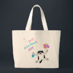 Best Cat Mom Cute Tuxedo Kitty Colorful Ballons T Jumbo Stoffbeutel<br><div class="desc">🐾 This cat themed bag is an adorable Mother's Day gift, featuring a cute baby baby cat jumping playfully, holding colorful ballons and a gift box, along with beautiful lettering "Best Cat Mom Ever". 🐾 If you want to change the pens, color or text placement, simply click the Customize Further...</div>