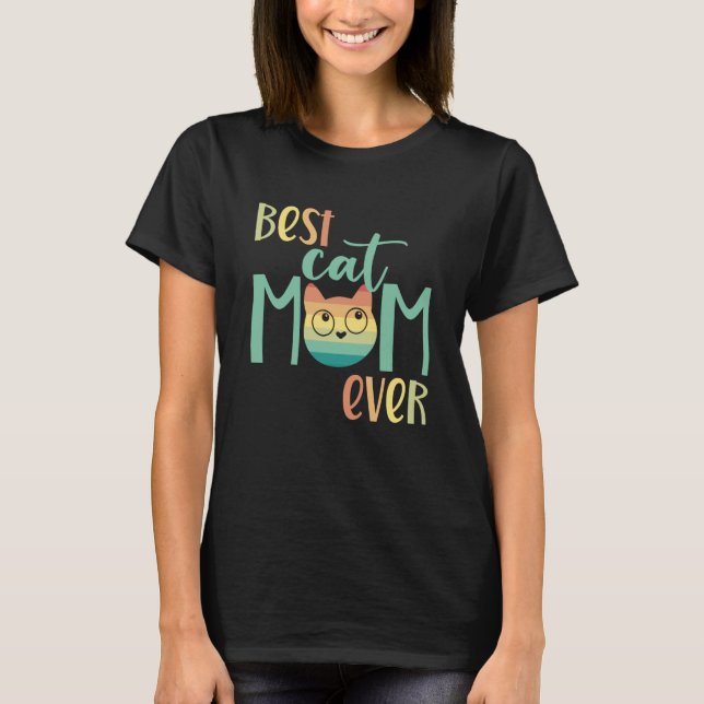 Best Cat Mom Ever Retro Cat Mom Best Cat Mom Vinta T-Shirt (Vorderseite)