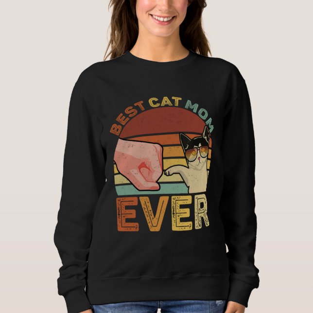 Best Cat Mom Ever Retro Cat Mom  Cat Mama MTD Sweatshirt (Vorderseite)