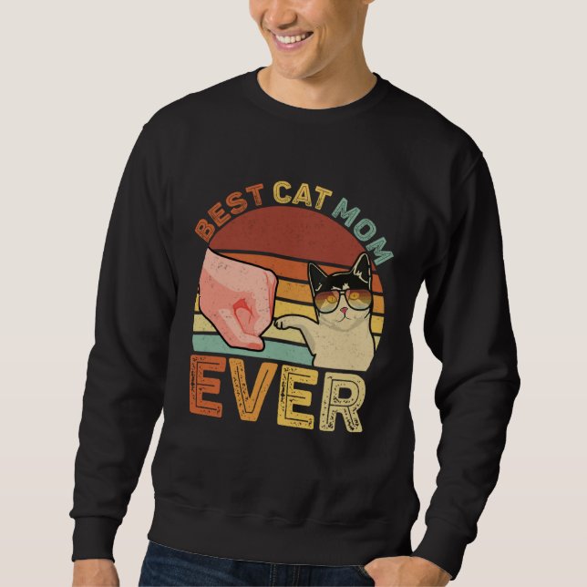 Best Cat Mom Ever Retro Cat Mom  Cat Mama MTD Sweatshirt (Vorderseite)