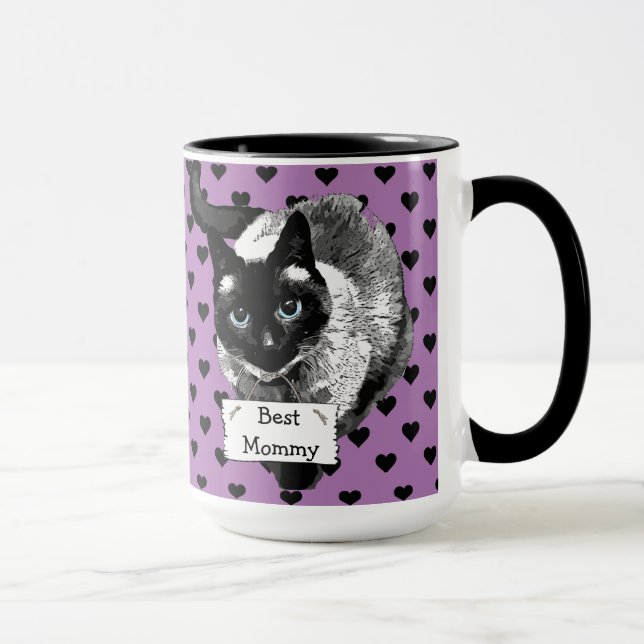 "Best Cat Mommy" Siamese Cat Lady Coffee Tasse (Rechts)